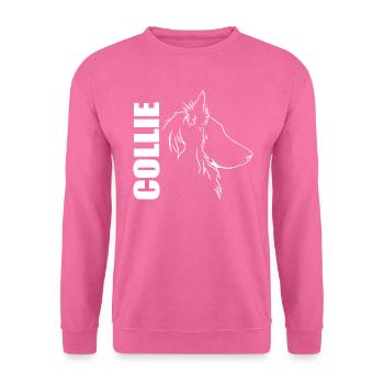 Langhaar Collie Profil Hunde Hund Wilsigns - Unisex Pullover - Pink - Vorne