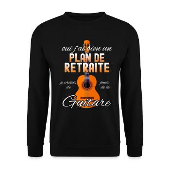 Plan de retraite Pour Parent guitare et plaisir - Sweat-shirt Unisexe - noir - Devant - Alina (178cm) & Michal (187cm)