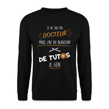 Je Ne Suis Pas Docteur - Sweat-shirt Unisexe - noir - Devant - Alina (178cm) & Michal (187cm)