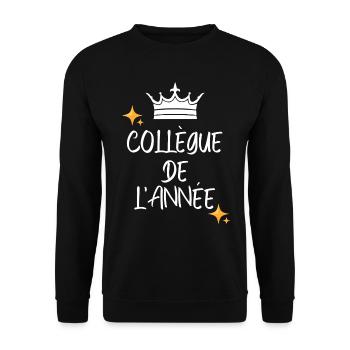 Mon Collègue Est Royal Collègue de L'Année - Sweat-shirt Unisexe - noir - Devant - Alina (178cm) & Michal (187cm)