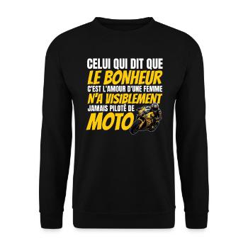 jamais piloté de moto - Sweat-shirt Unisexe - noir - Devant - Alina (178cm) & Michal (187cm)