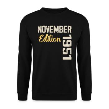 Born in November 1951 - Edition 1951 - Unisex Sweatshirt - black - Front - Alina (178cm) & Michal (187cm)