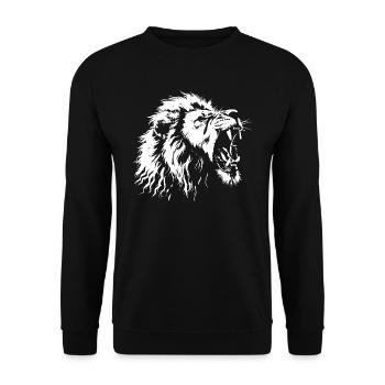 Lion rugissant - Sweat-shirt Unisexe - noir - Devant - Alina (178cm) & Michal (187cm)