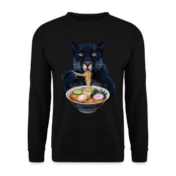 Panther Ramen - Unisex Pullover - Schwarz - Vorne - Alina (178cm) & Michal (187cm)