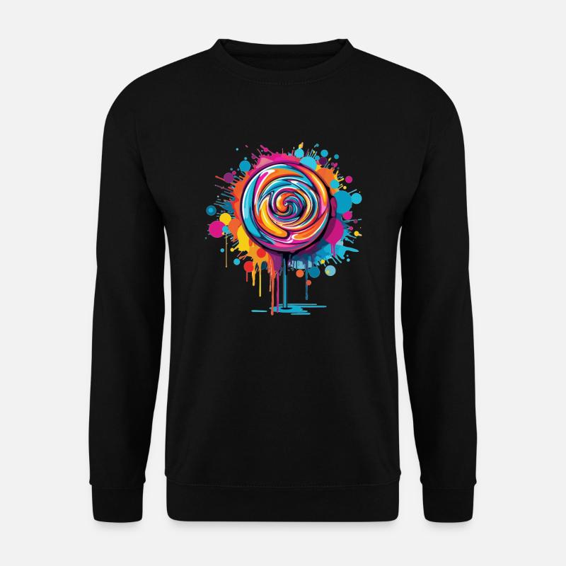 Bunte Lutscher Kunst - Unisex Pullover - Schwarz