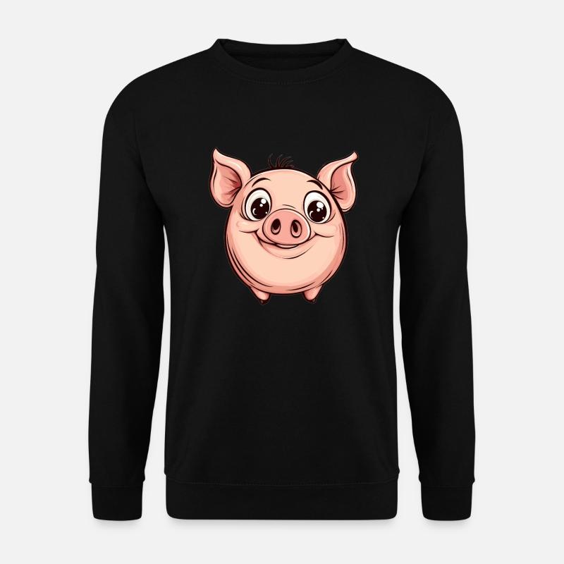 Fröhliches Kugelschwein - Unisex Pullover - Schwarz