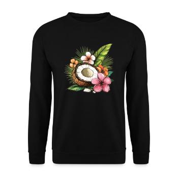 Tropical Coconut - Unisex Sweatshirt - black - Front - Alina (178cm) & Michal (187cm)