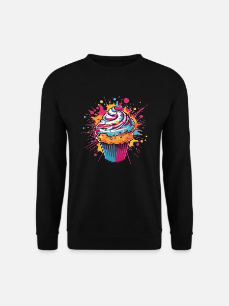 Farbexplosion Cupcake - Unisex Pullover - Schwarz