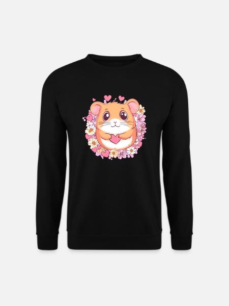 Hamster mit Herz - Unisex Pullover - Schwarz