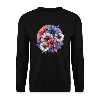 Colorful bouquet - Unisex Sweatshirt - black - Front - Alina (178cm) & Michal (187cm)