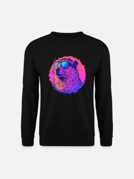 Capybara with sunglasses - Unisex Sweatshirt - black
