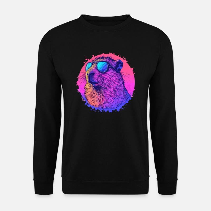 Capybara with sunglasses - Unisex Sweatshirt - black