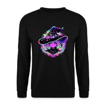 Fille sorcière néon - Sweat-shirt Unisexe - noir - Devant - Alina (178cm) & Michal (187cm)