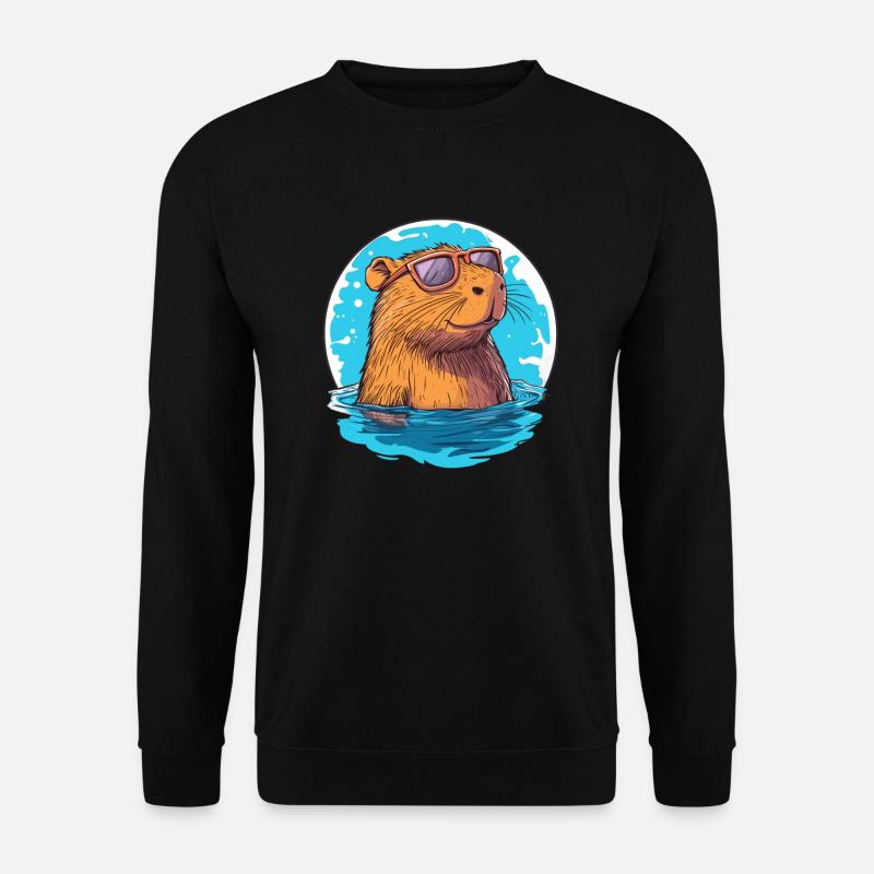 Capybara with sunglasses - Unisex Sweatshirt - black
