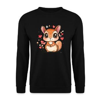 Dear Squirrel - Unisex Sweatshirt - black - Front - Alina (178cm) & Michal (187cm)