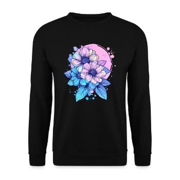Neon Flowers Splash - Unisex Sweatshirt - black - Front - Alina (178cm) & Michal (187cm)