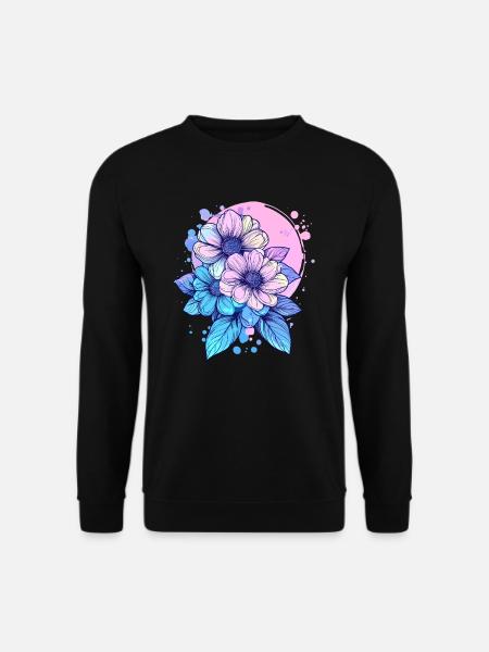 Éclaboussure de fleurs au néon - Sweat-shirt Unisexe - noir