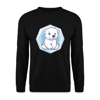 Petit ours polaire dans la glace - Sweat-shirt Unisexe - noir - Devant - Alina (178cm) & Michal (187cm)