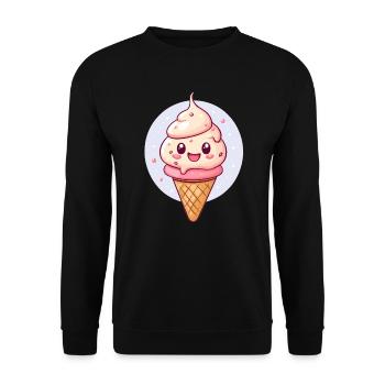 Lucky cream with a face - Unisex Sweatshirt - black - Front - Alina (178cm) & Michal (187cm)