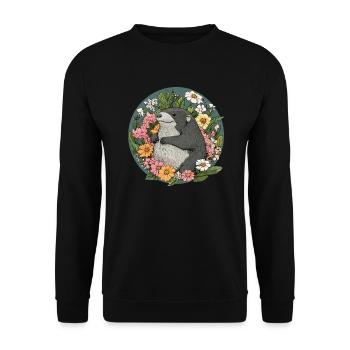 Taupe dans une mer de fleurs - Sweat-shirt Unisexe - noir - Devant - Alina (178cm) & Michal (187cm)