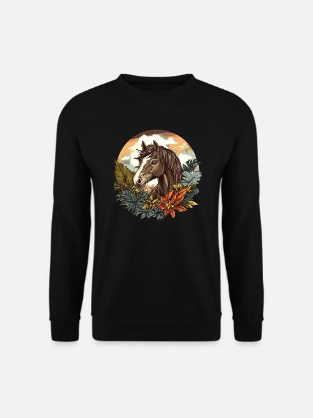 Pferd im Tropenparadies - Unisex Pullover - Schwarz