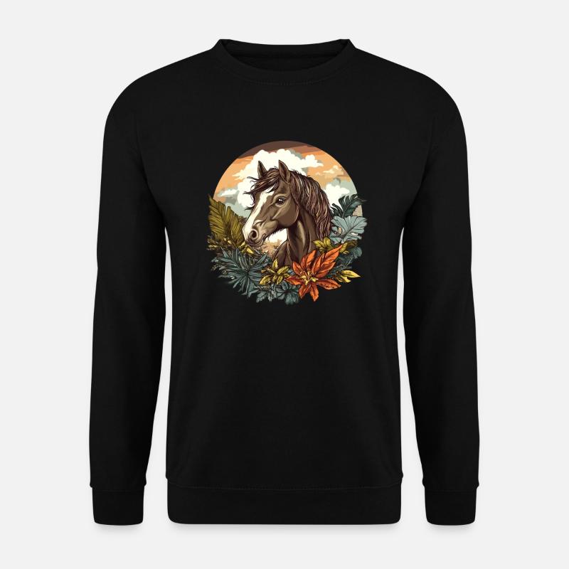 Pferd im Tropenparadies - Unisex Pullover - Schwarz