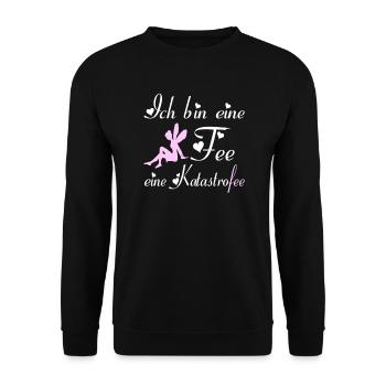 Ich bin eine Fee eine Katastrofee - Unisex Pullover - Schwarz - Vorne - Alina (178cm) & Michal (187cm)