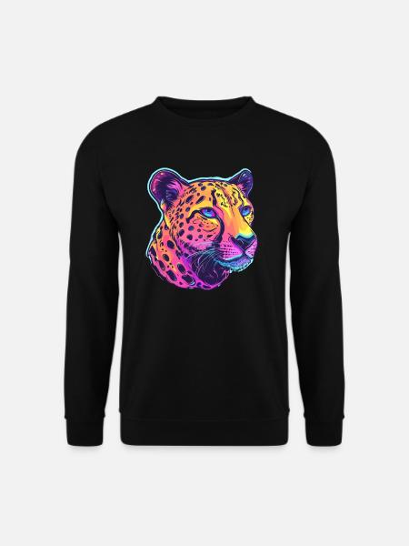 Bunter Leopard Popart - Unisex Pullover - Schwarz
