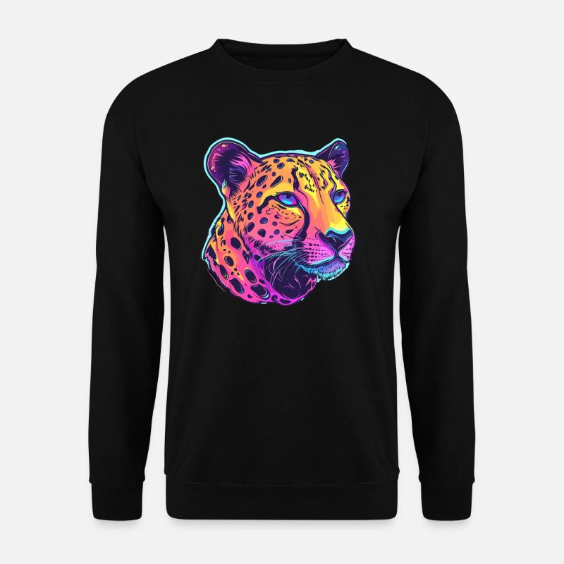 Bunter Leopard Popart - Unisex Pullover - Schwarz