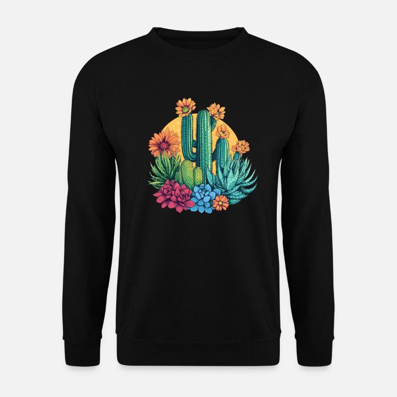 Cactus garden in sunlight - Unisex Sweatshirt - black