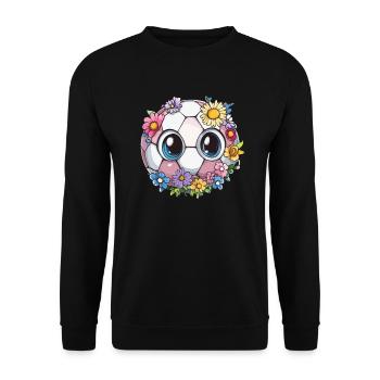 Football avec des yeux de fleur - Sweat-shirt Unisexe - noir - Devant - Alina (178cm) & Michal (187cm)