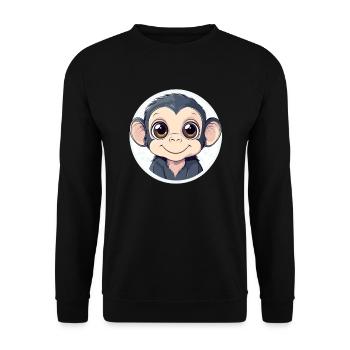 Funny baby monkey - Unisex Sweatshirt - black - Front - Alina (178cm) & Michal (187cm)