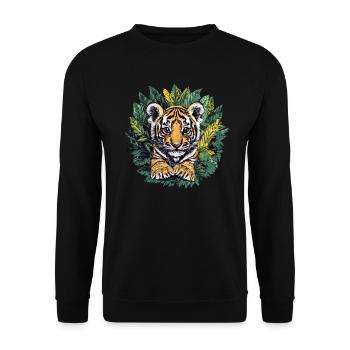 Tiger cub in the jungle - Unisex Sweatshirt - black - Front - Alina (178cm) & Michal (187cm)