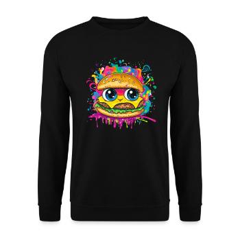 Burger Splash Smile - Unisex Sweatshirt - black - Front - Alina (178cm) & Michal (187cm)
