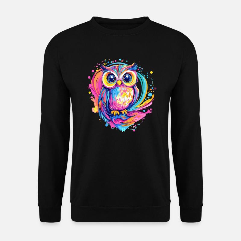 Bunte niedliche Eule - Unisex Pullover - Schwarz