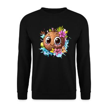 Happy Coconut - Unisex Sweatshirt - black - Front - Alina (178cm) & Michal (187cm)