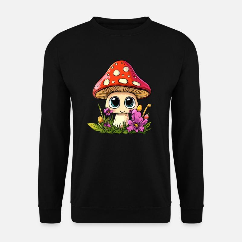 Toadstool with flowers - Unisex Sweatshirt - black