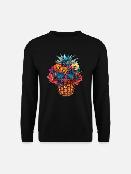 Pineapple with sunglasses - Unisex Sweatshirt - black