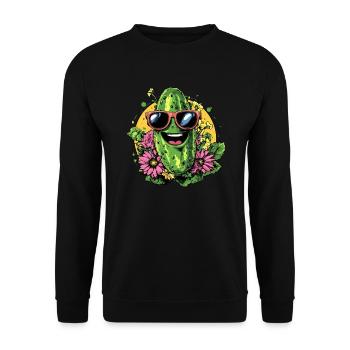 Cool cucumber with sunglasses - Unisex Sweatshirt - black - Front - Alina (178cm) & Michal (187cm)