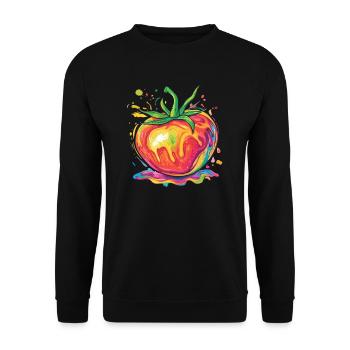 Rainbow Pop Art Tomato - Unisex Sweatshirt - black - Front - Alina (178cm) & Michal (187cm)