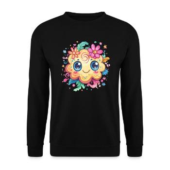 Biscuit avec sourire fleuri - Sweat-shirt Unisexe - noir - Devant - Alina (178cm) & Michal (187cm)