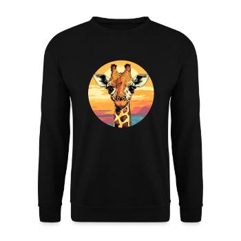 Girafe au coucher du soleil - Sweat-shirt Unisexe - noir - Devant - Alina (178cm) & Michal (187cm)