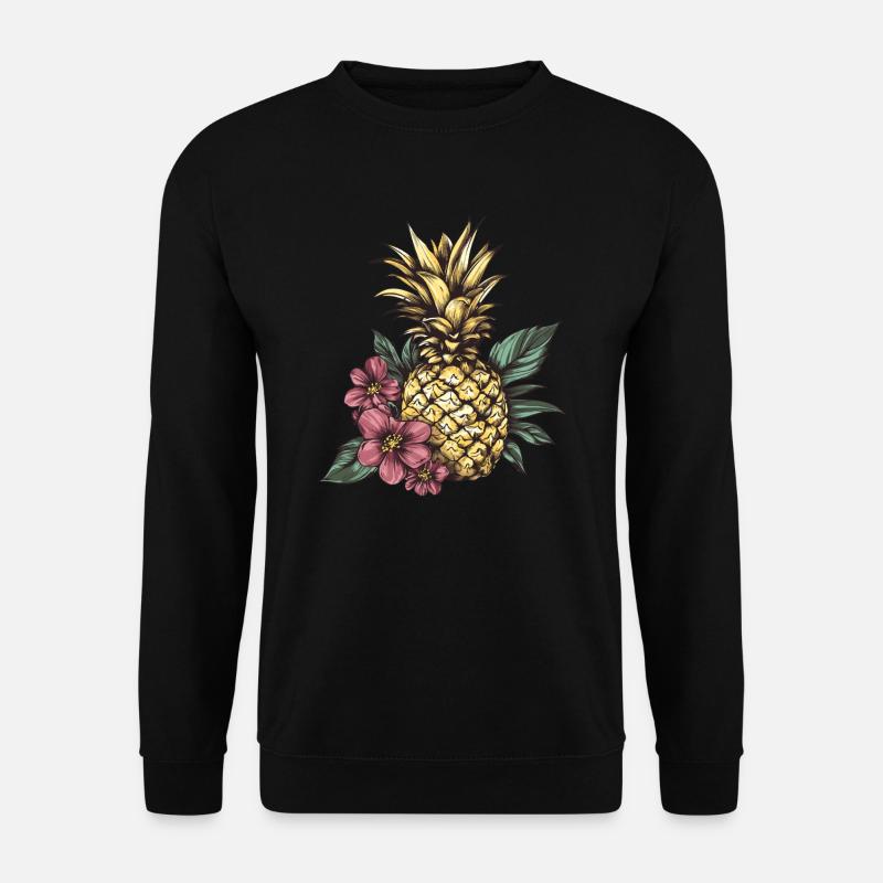 Ananas aux fleurs - Sweat-shirt Unisexe - noir