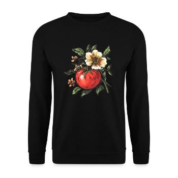 Tomate aux fleurs - Sweat-shirt Unisexe - noir - Devant - Alina (178cm) & Michal (187cm)