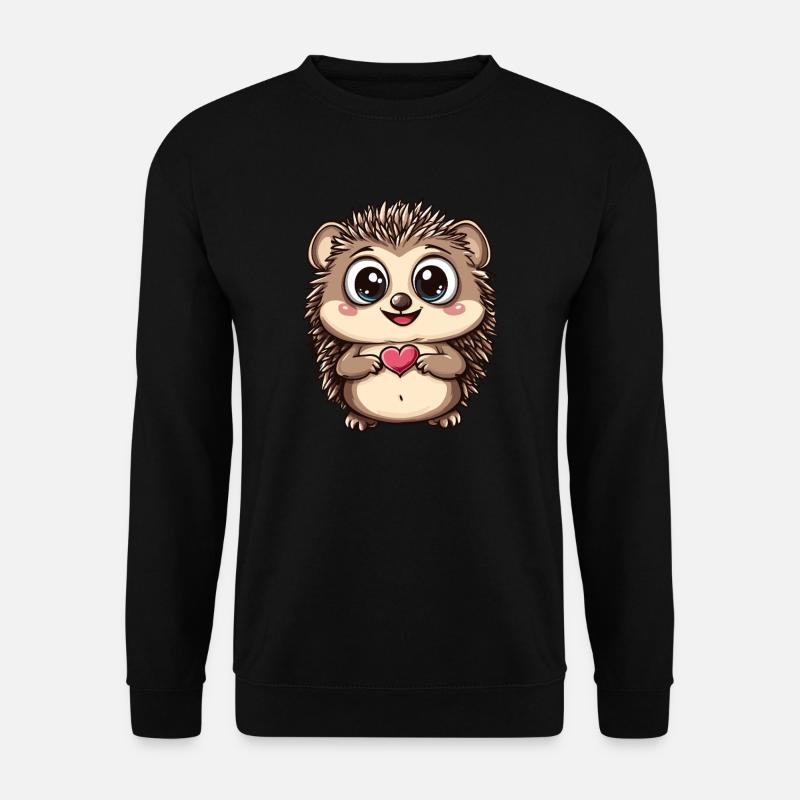 Hedgehog with a heart - Unisex Sweatshirt - black