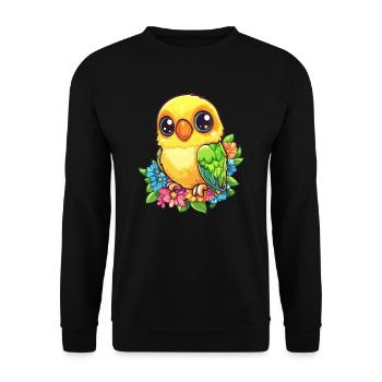 Oiseau jaune sur prairie fleurie - Sweat-shirt Unisexe - noir - Devant - Alina (178cm) & Michal (187cm)