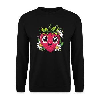 Fraise aux marguerites - Sweat-shirt Unisexe - noir - Devant - Alina (178cm) & Michal (187cm)