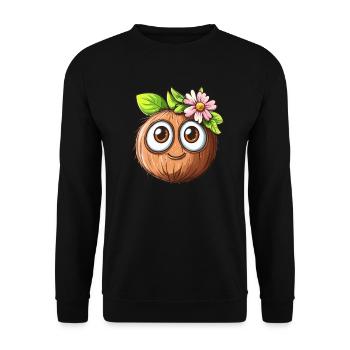 Coconut with big eyes - Unisex Sweatshirt - black - Front - Alina (178cm) & Michal (187cm)