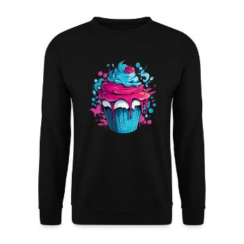 Cupcake with color explosion - Unisex Sweatshirt - black - Front - Alina (178cm) & Michal (187cm)