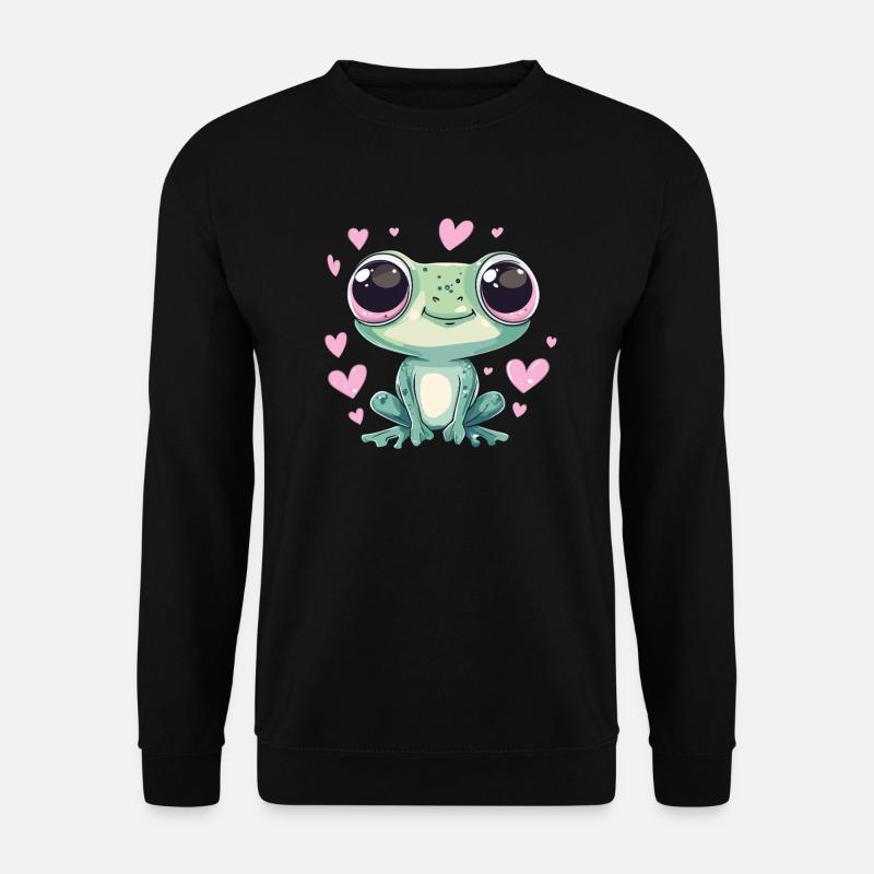 Frog with heart eyes - Unisex Sweatshirt - black